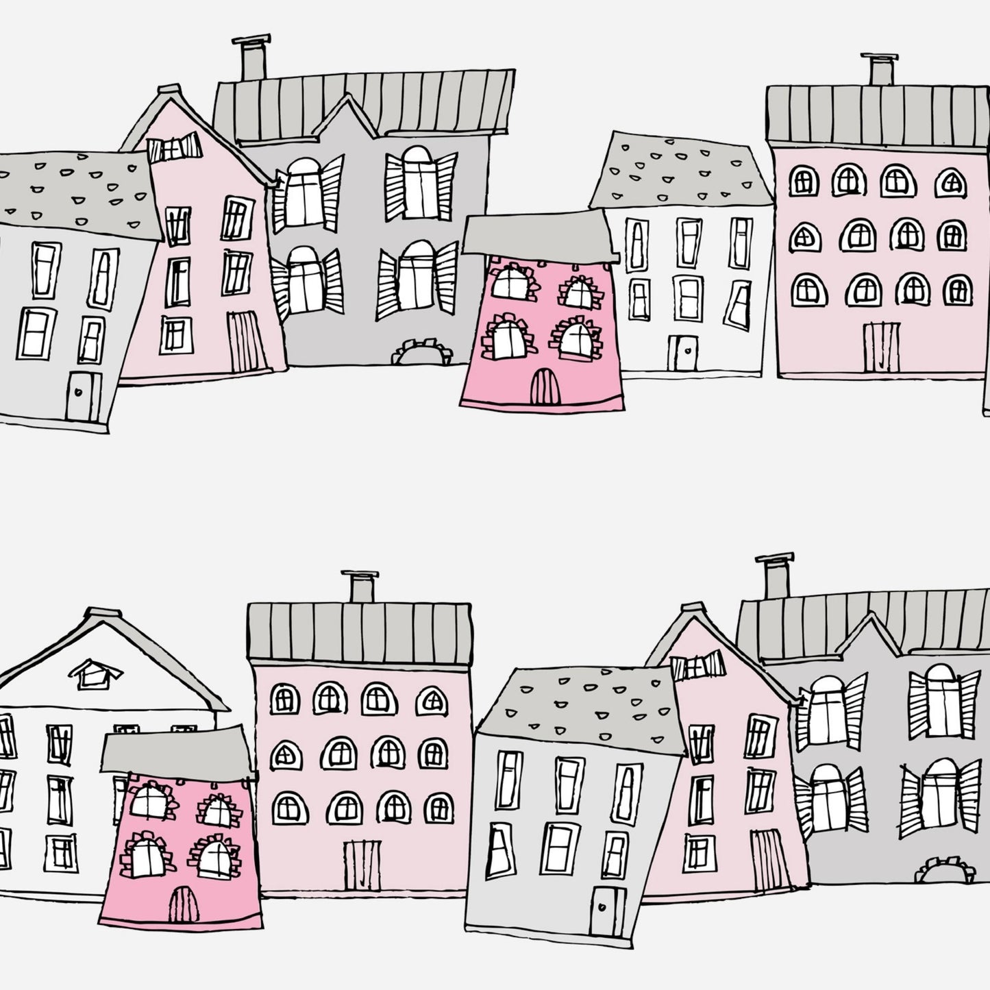 Ribbon Houses Wallpaper