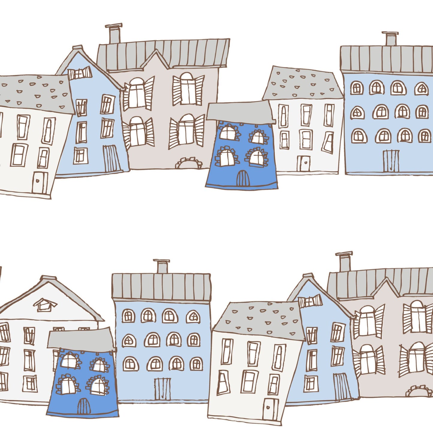 Ribbon Houses Wallpaper