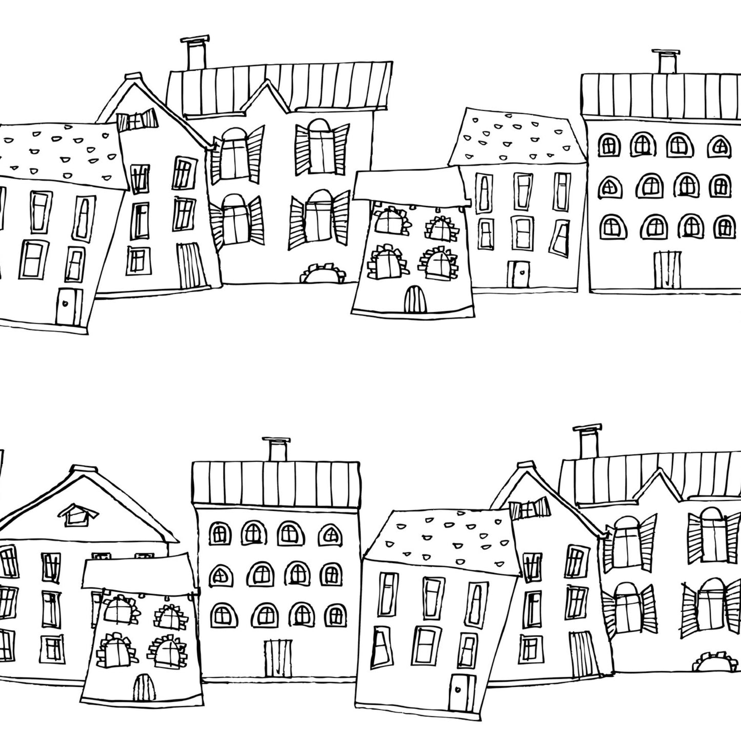 Ribbon Houses Wallpaper