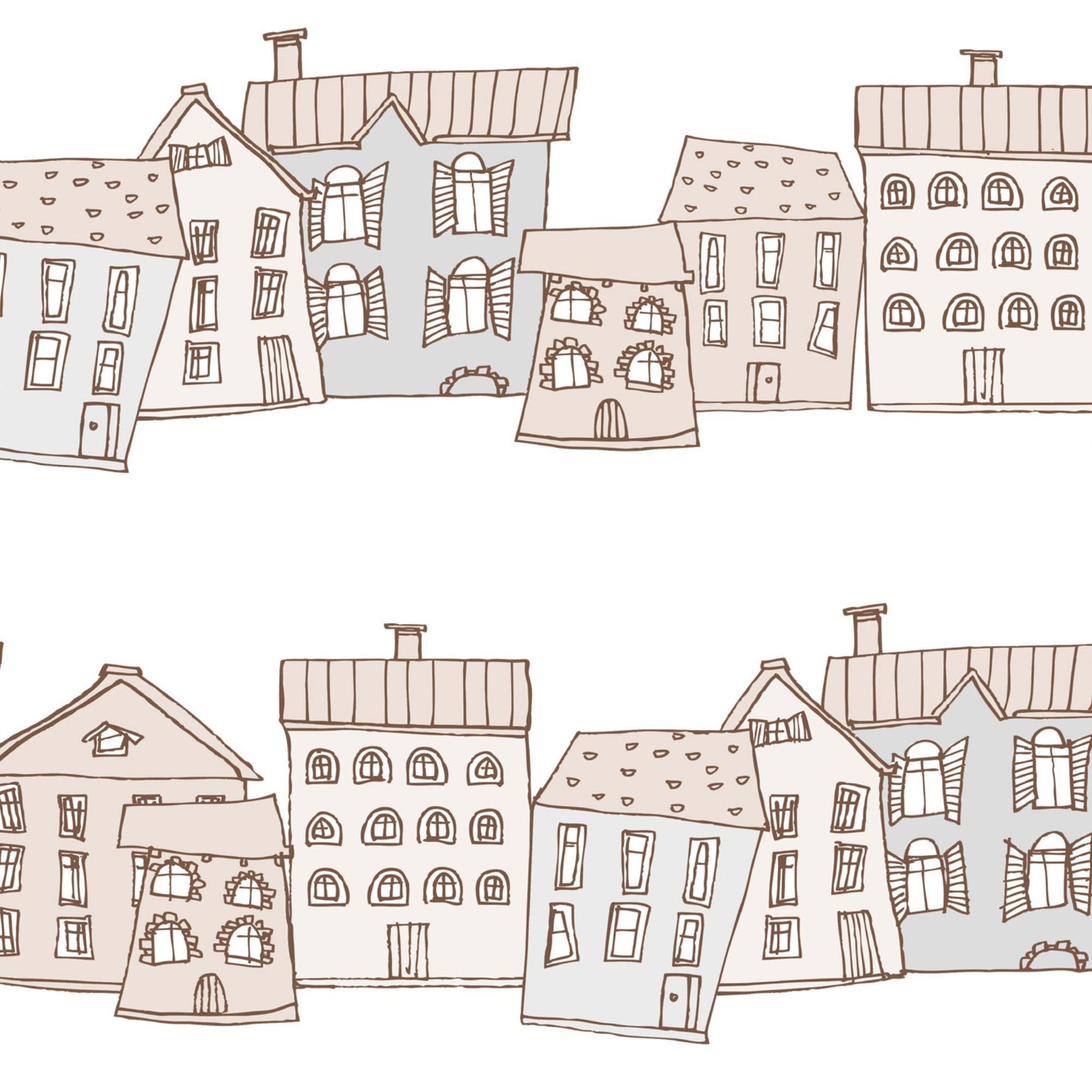 Ribbon Houses Wallpaper