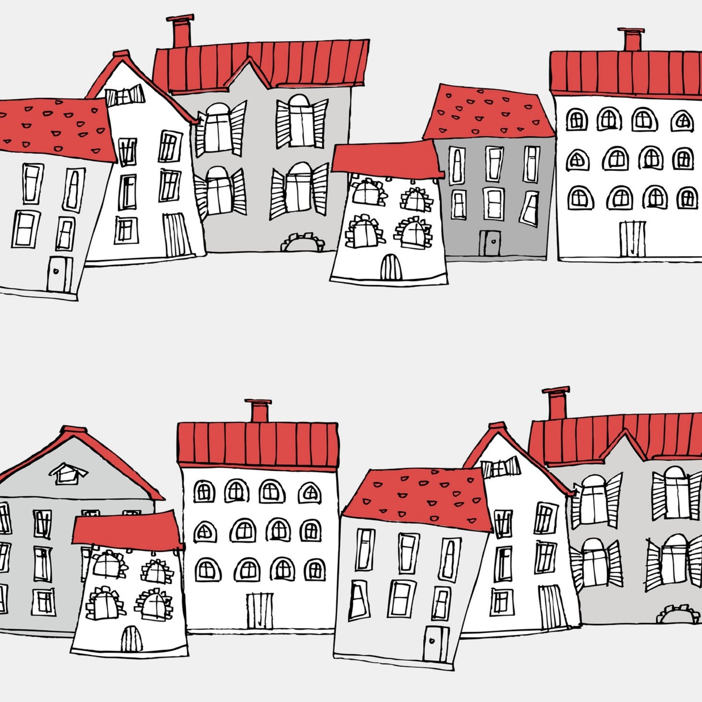 Ribbon Houses Wallpaper