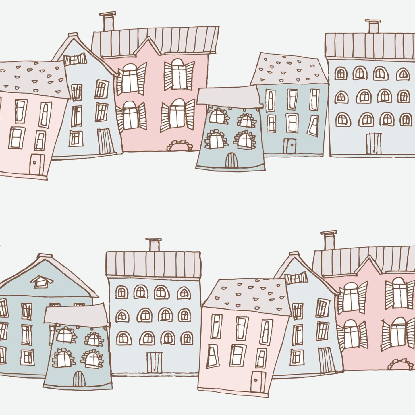 Ribbon Houses Wallpaper