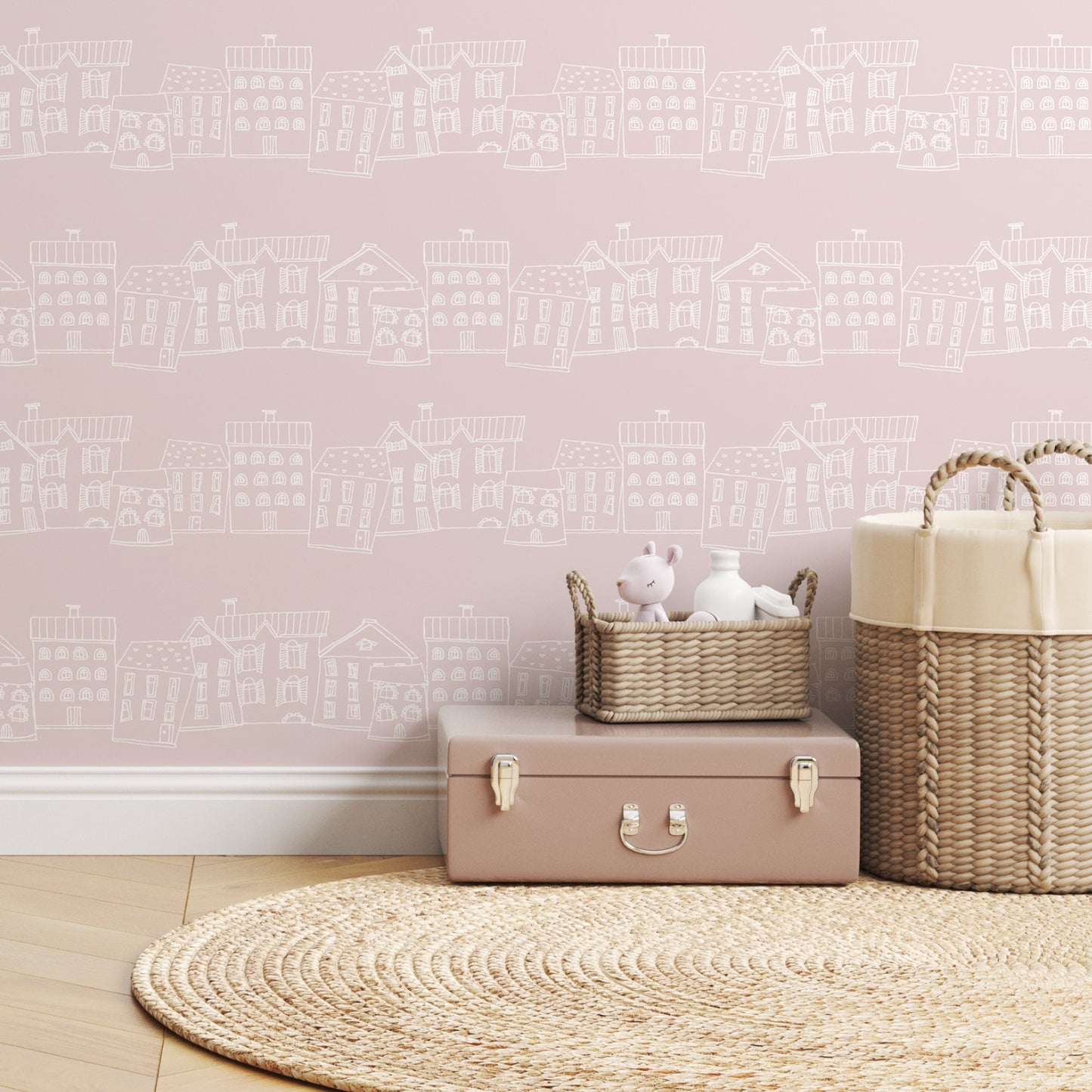 Pastel Houses Wallpaper