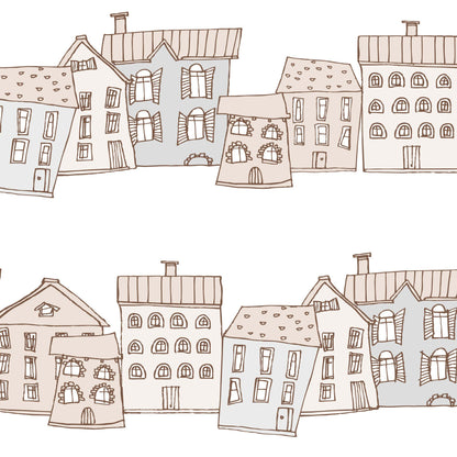 Ribbon Houses Wallpaper