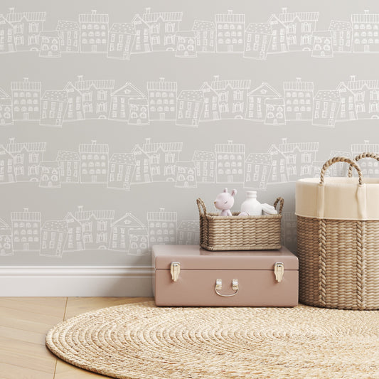 Pastel Houses Wallpaper