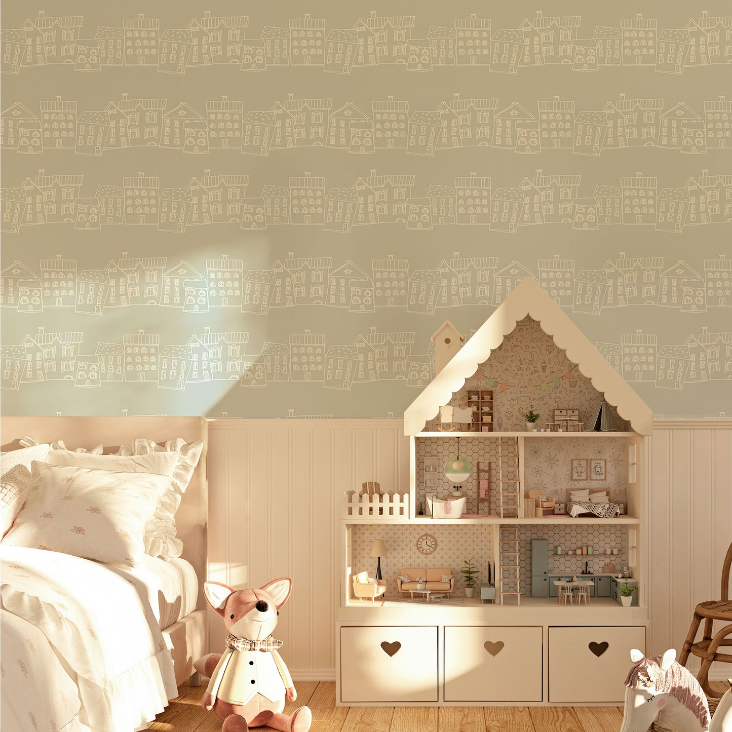 Pastel Houses Wallpaper